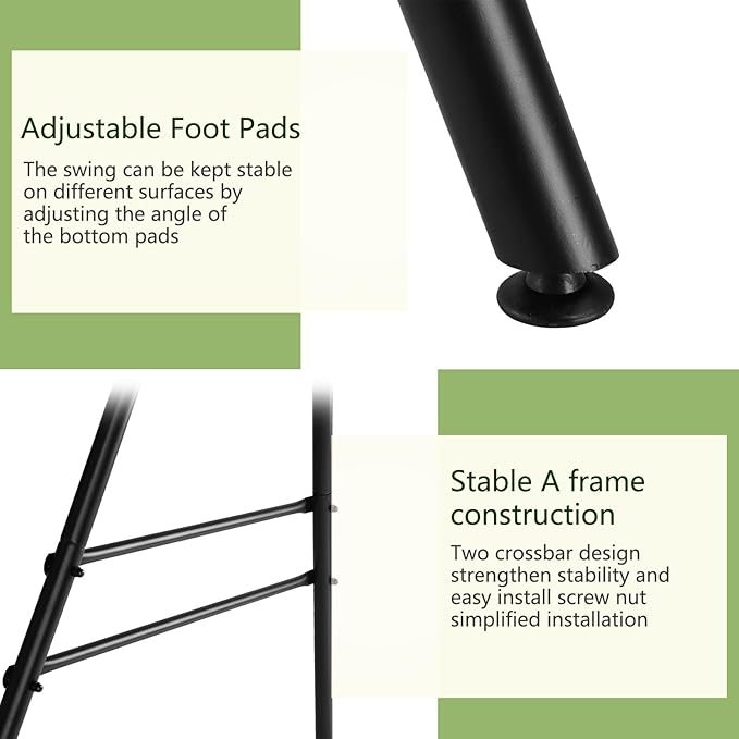 Portable Hammock Stand for Patio, Garden, Balcony & Home - Durable Iron Construction, Supports Most Hammock Chairs, 38mm Thick Pipes, Foldable Design, Quick Setup, No Tools Needed, Black