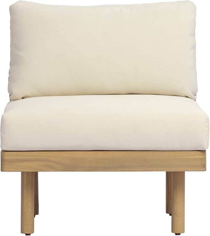 Christopher Knight Home Joan 7 Piece Patio Furniture Set with Slatted Coffee Table, Outdoor Sofa Set with Rope Back & Cushions, Acacia Wood Sectional Conversation Set, Beige+Cream+Light Teak