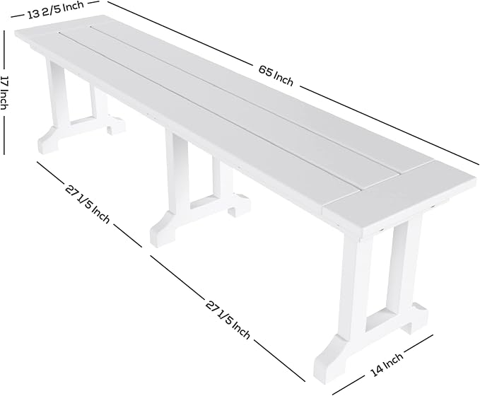 WestinTrends Malibu 6 Piece Adirondack Patio Dining Set with Bench, All Weather Poly Lumber Outdoor Table and Chairs, 71" Trestle Dining Table, 4 Adirondack Chair with Dining Bench, Gray