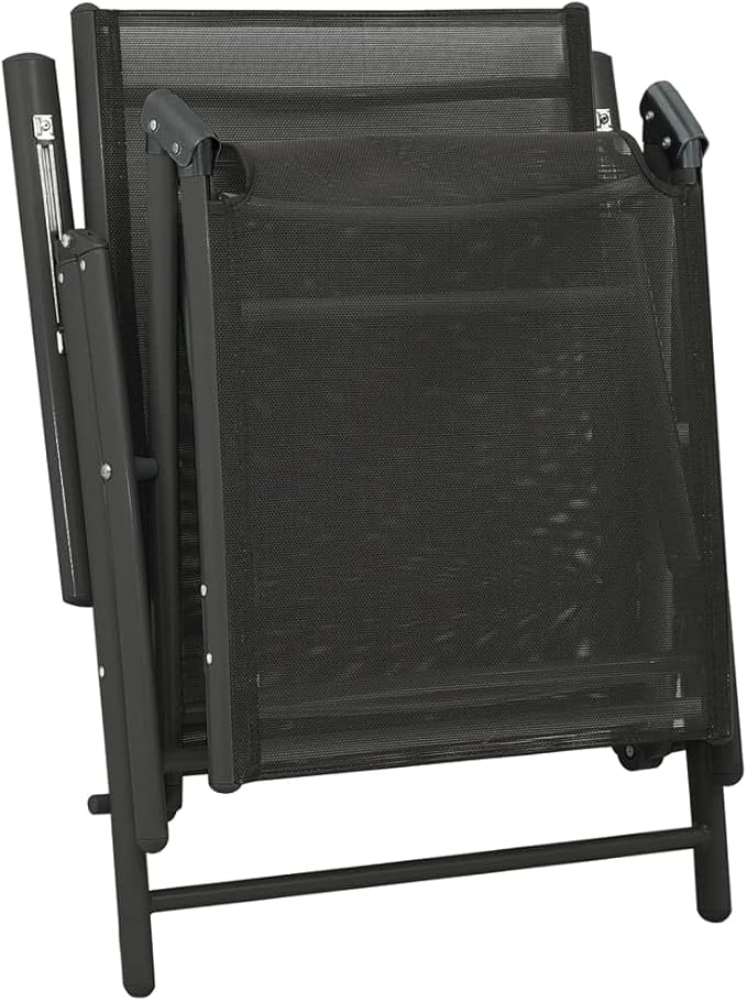 Patio Lounge Set,Patio Furniture Sets,Patio Conversation Sets,Outdoor Furniture Sets,for Garden,Backyard,Outdoor,3 Piece Textilene and Aluminum Black