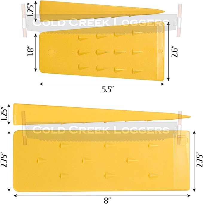 Felling Wedges, Tree Felling Wedges for Tree Cutting, Logging Wedge Set for Chain Saw, 5.5" (2-Pack) and 8" (2-Pack)