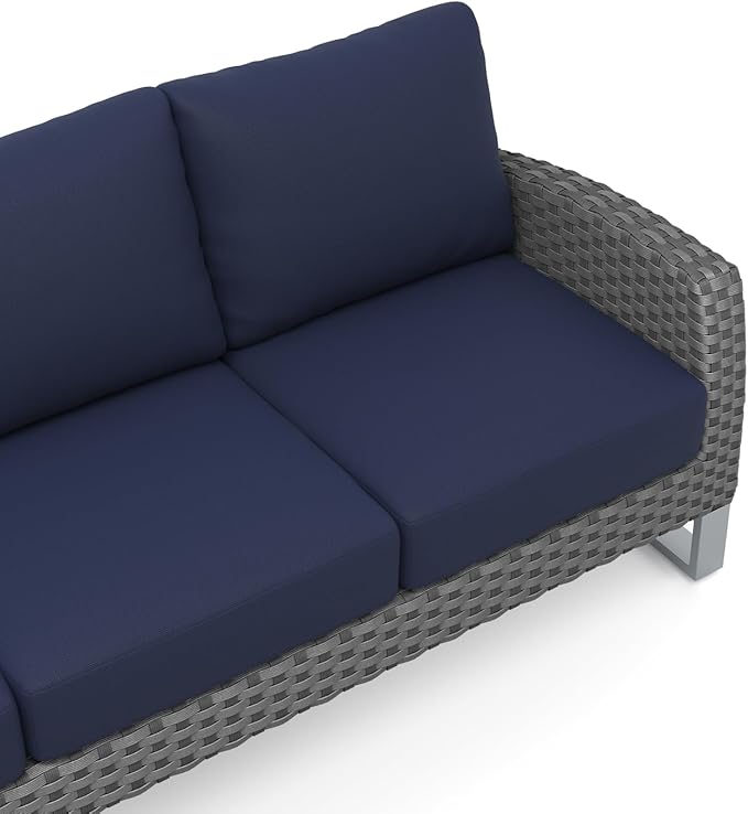 New Classic Furniture Fiji Aluminum Metal Patio Conversation Sets for 5 – Stylish Outdoor Patio Conversation Sets – Outdoor Furniture Sets for Balcony, Deck, or Small Outdoor Spaces