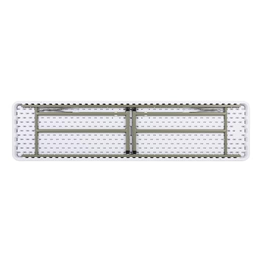 Norwood Commercial Furniture 5' Indoor/Outdoor Folding Training Table, Rectangular Blow-Molded Plastic Folding Training and Event Table, White