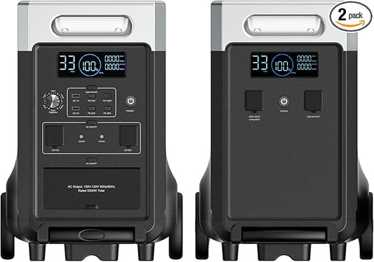 AFERIY 7680Wh Portable Power Station,P310 with 1 Extra Battery,120V 3600W Expandable Capacity LiFePO4 Battery Backup,Solar Generator for Home Use,Outdoor Camping,Power Outage,Camping,RV,Emergencies