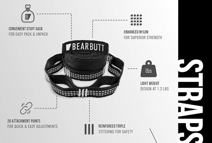Bear Butt Double Camping Hammock and Bear Butt Kodiak Hammock Straps Bundles.