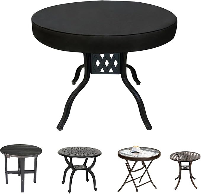 SUNICO Outdoor Round Table Cover 20" Dia, Patio Table Cover Round for Patio Circle Coffee Table & Bistro Table & Picnic Table.Windproof, Waterproof, Stain-Resistant, Durable Table Cover