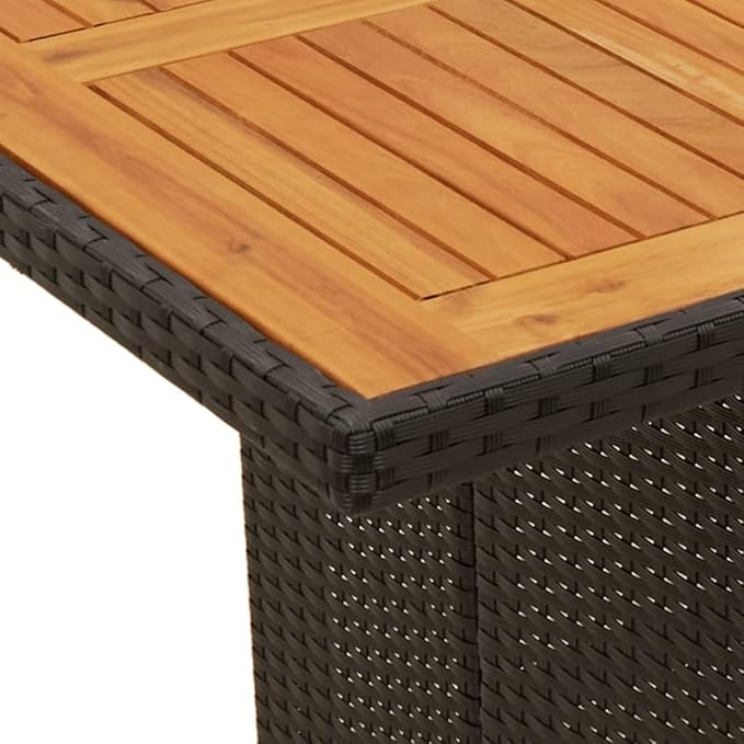 Backyard Furniture Patio Conversation Sets Outdoor Seating 9 Piece Patio Dining Set with Cushions Black Poly Rattan Suitable for Gardens, Balconies, Decks