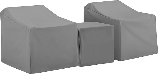 Crosley Furniture Patio Furniture Covers, Waterproof 3-Piece Cover Set for Outdoor Chairs and Side Table, Gray