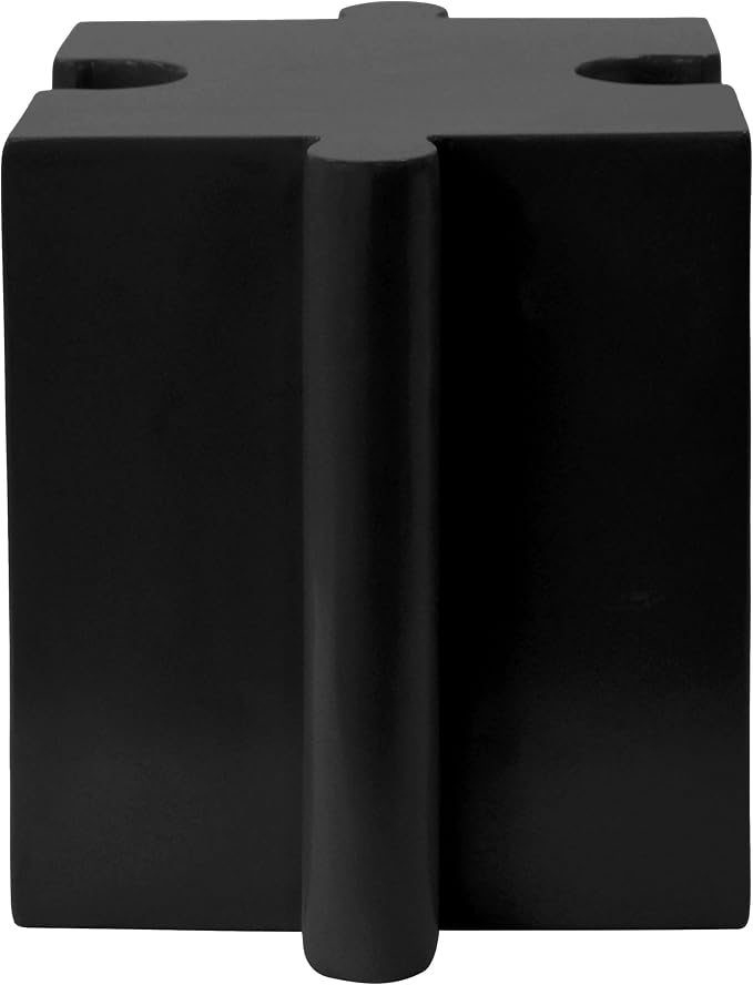 Christopher Knight Home Daton Interlocking Puzzle Outdoor Side Table, Lightweight Concrete Patio Coffee Table, Concave Edge MGO Modular End Table, Creative Set Up for Indoor&Outdoor Use, Black