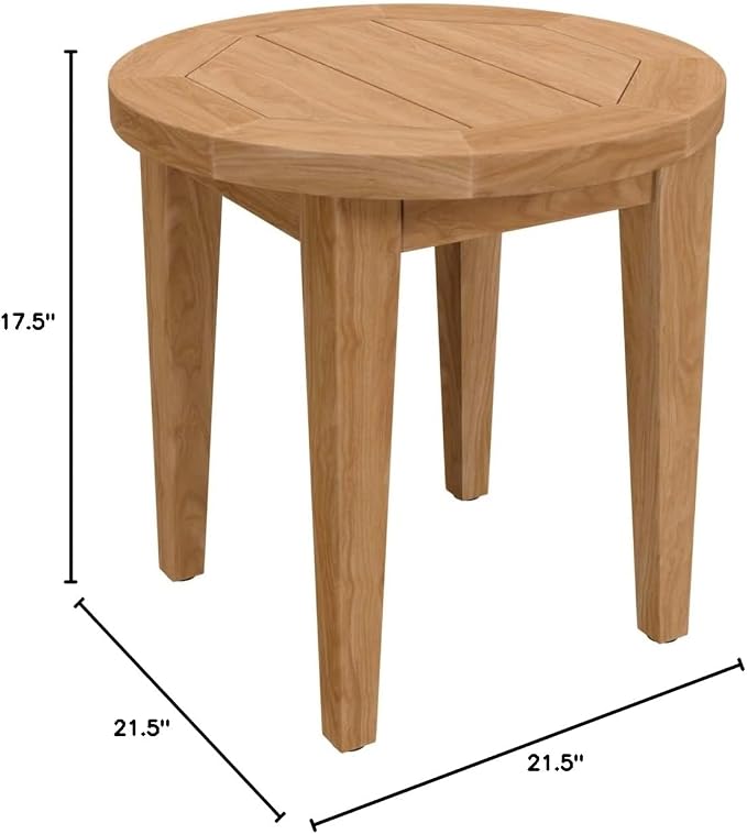 Modway Brisbane Teak Wood Side Table, Natural