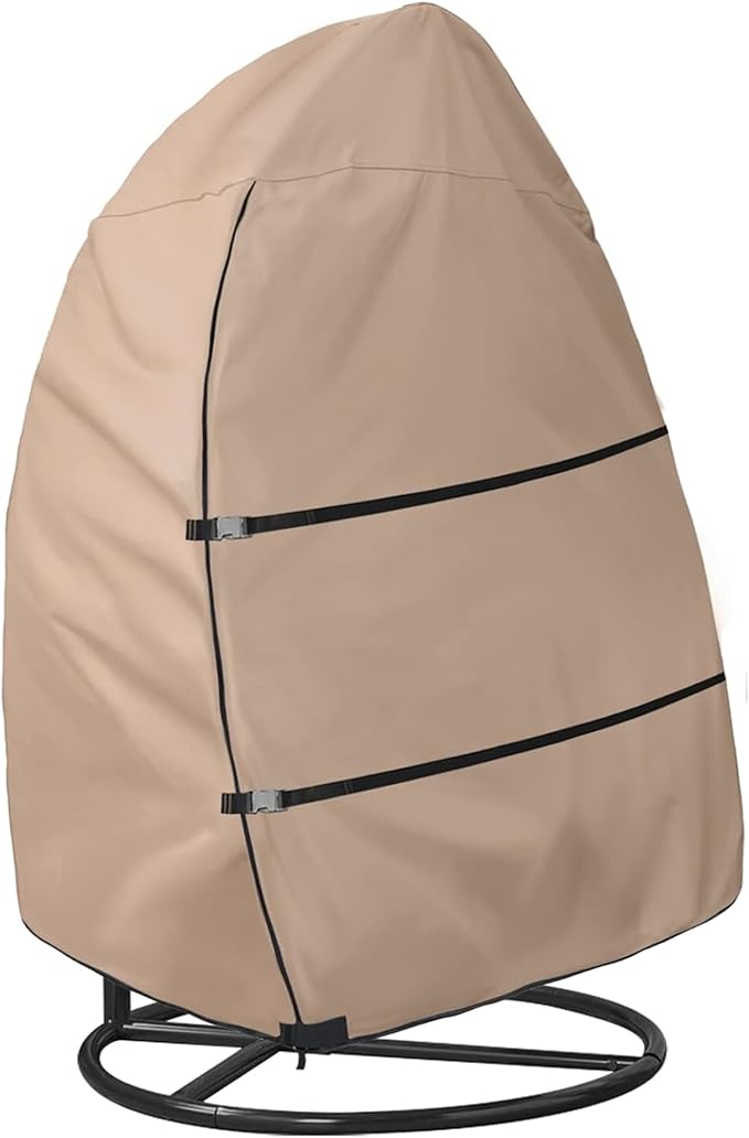 ULTCOVER Patio Hanging Egg Chair Cover - Waterproof Outdoor Double Seat Swing Egg Chair with Stand Cover 66W x 43D x 68H inches