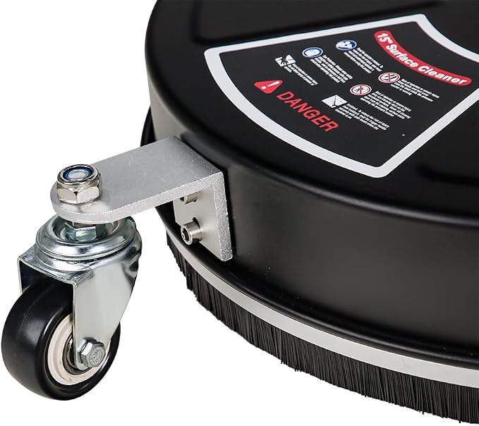 SCITOO 15" Pressure Washer Surface Cleaner 4000 PSI with 4 Wheels,1/4" Quick Connector and Washer Accessories for Concrete, Patio, Sidewalk, Deck and Driveways