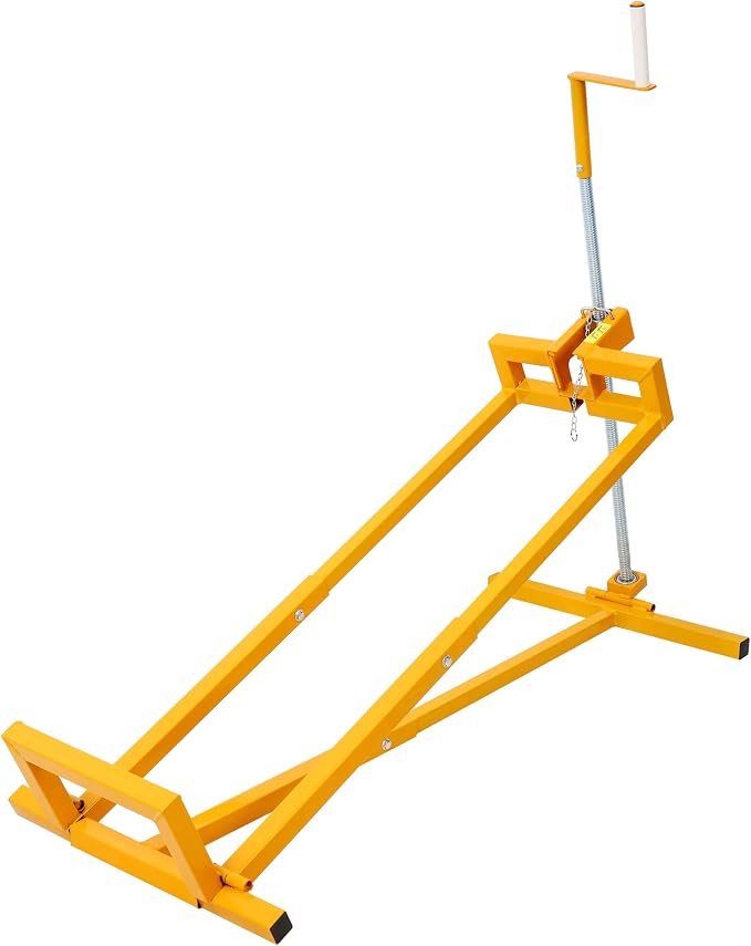 Foldable Lawn Mower Lift for Riding Tractors, Portable Lawn Mower Jack Lift Zero Turn & Telescoping Lawns Tractor Lifts with Adjustable Height/Manual or Power Handles, 880 LBS Capacity (Yellow)