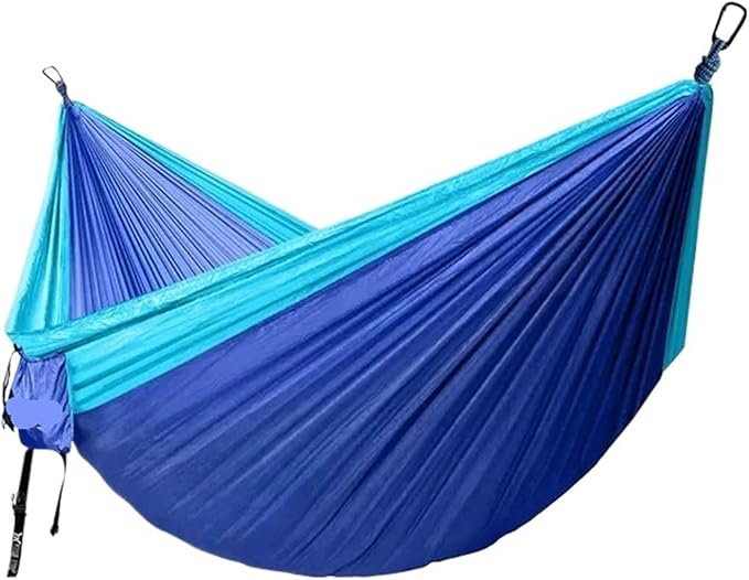 Hammock. Camping Hammock Outdoor Tourist Hanging Hammocks Portable Parachute Hiking Hammock for Backpacking Travel .Hammocks for Outside(Light Blue and Navy)