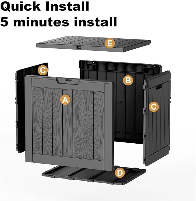 30 Gallon Outdoor Storage Box with Weather Resistant Resin Construction for Deck Patio and Backyard Use