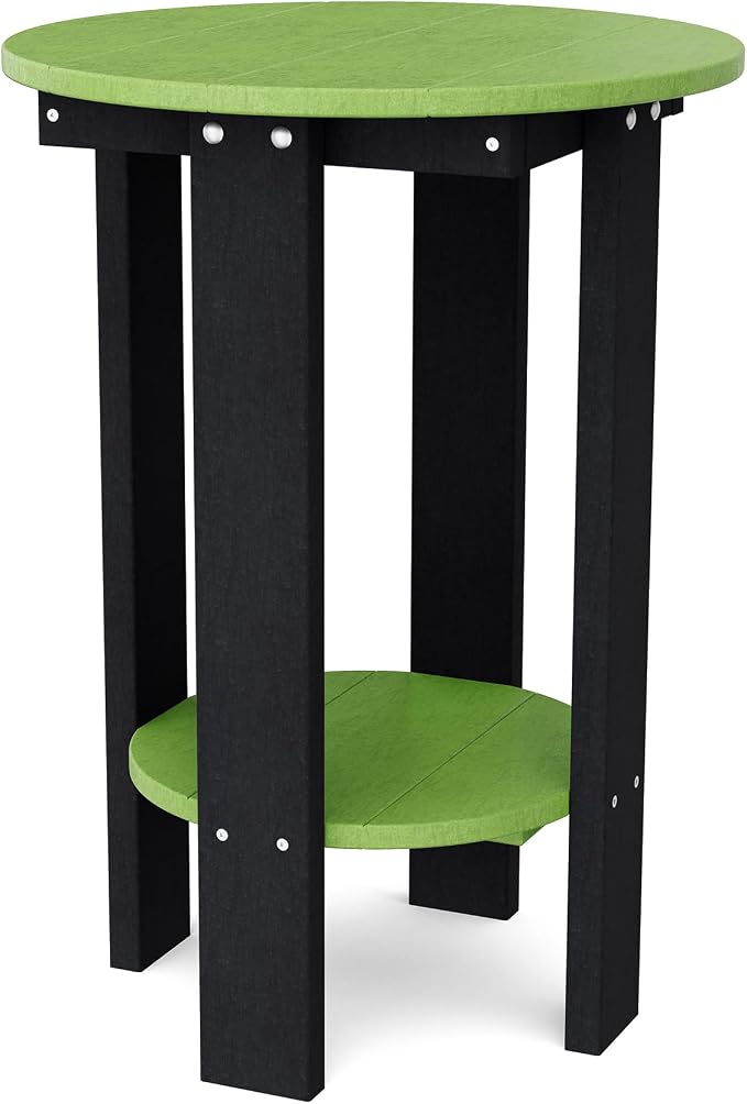 Wildridge Heritage Balcony Table, Lime Green and Black - Outdoor Weather Resistant Recycled Plastic Furniture for Patio