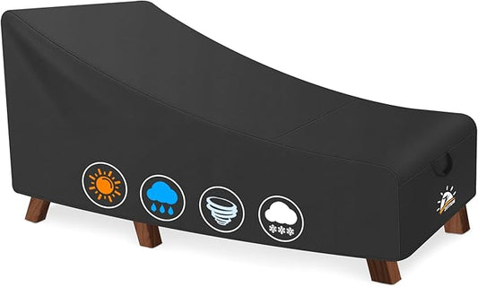 Zettum Outdoor Lounge Chair Cover - 600D Waterproof Patio Chaise Lounge Chair Cover, Fade-Resistant Outdoor Seating Covers, Lawn Bench Furniture 68 x 30 x 30 Inch