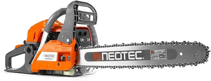 58CC Gas Powered Chainsaw with 20 Inch Bar Chain Ergonomic Chainsaw Chain Brake Anti-Vibration System, 2-Cycle Chain Saw for Tree Cutting Firewood Wood Yard Cleaning