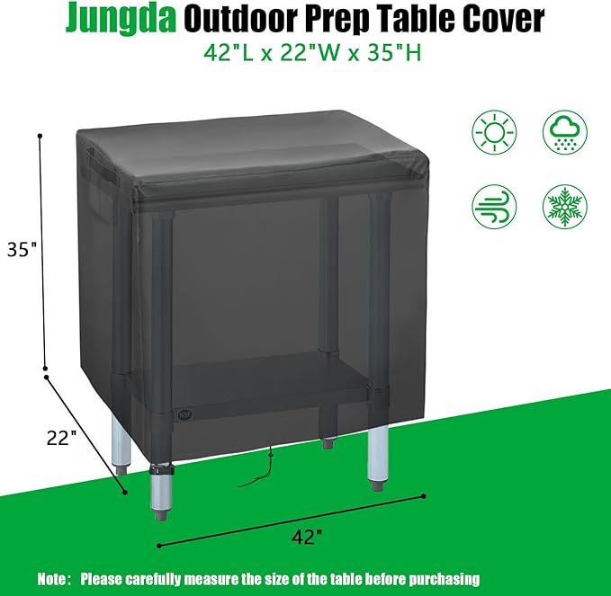 Outdoor Table Cover 42 Inch, Waterproof Patio Prep Table Covers, Outdoor Rectangle Bar Table Cover for Outdoor Furniture - 42 x 22 x 35 Inch