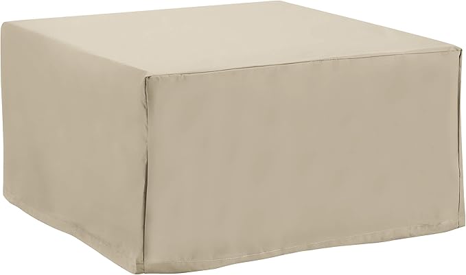 Crosley Furniture Patio Furniture Covers, Waterproof Square Ottoman and Outdoor Table Cover, Tan