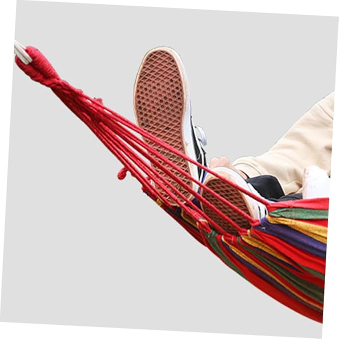 Swing Hammock Canvas Camping Hammock 200x80cm Thickened Outdoor Hanging Chair Colorful for Garden Patio Backyard Use