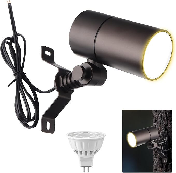 Cheopha 12V Outdoor Low Voltage Landscape Down Light, Replaceable 5W MR16 LED Bulb (2700K Warm White), IP65 Waterproof Aluminum Spotlight for Tree, Garden, Lawn and Yard Lights 1-Pack