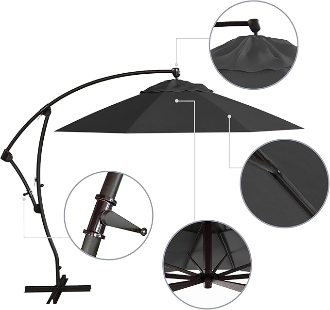 California Umbrella 9-Foot Offset Cantilever Patio Umbrella Infinite Tilt