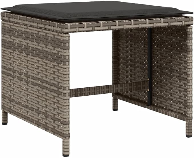 17 Piece Patio Dining Set, Foldable PE Rattan Garden Table and Chairs with Cushions, Space Saving Cube Furniture for Backyard Poolside