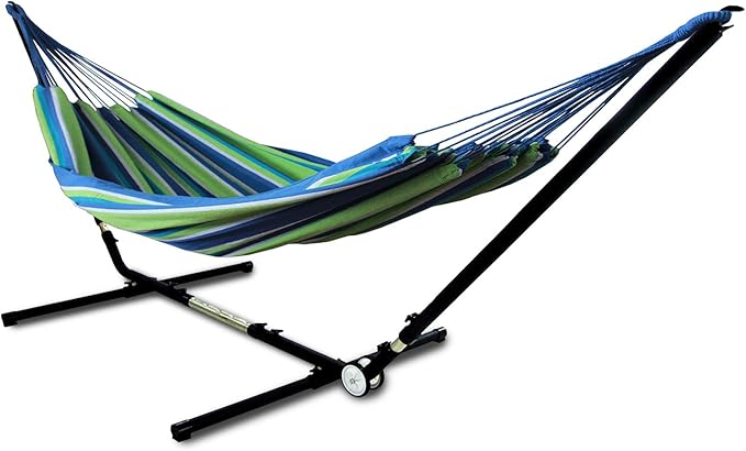 Hammaka 40912-KP Adjust to Fit Brazilian Two Person Combo-Green Hammock Stand