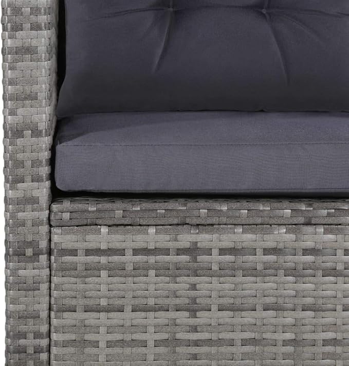 Patio Lounge Set with Cushions,Outdoor Patio Furniture,Outdoor Chat Conversation Set,Garden Furniture Sets,for Patio,Backyard,Garden,Outdoor,6 Piece Poly Rattan Gray