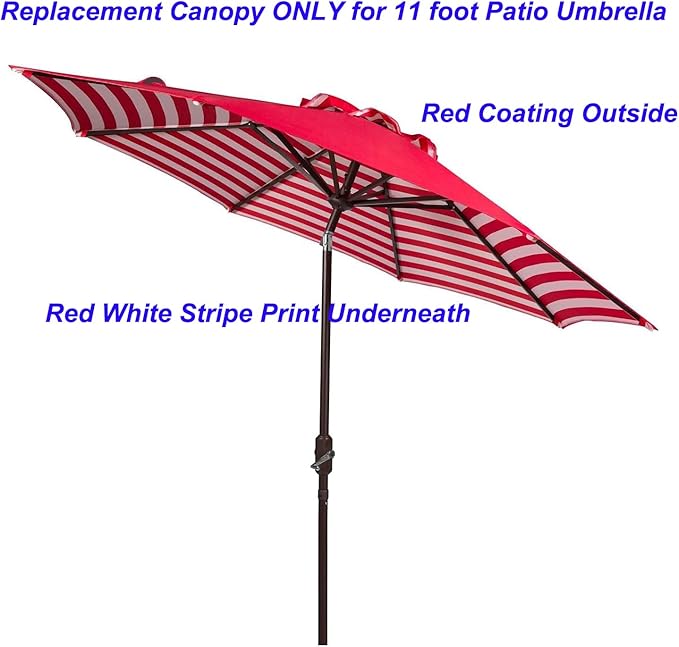 11ft Patio Umbrella Replacement Canopy Market Umbrella Top Outdoor Umbrella Canopy with 8 Ribs