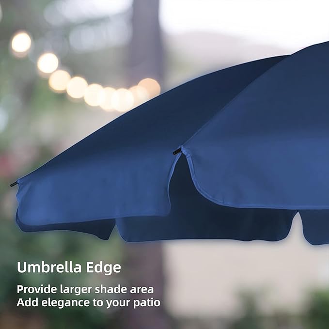 AMMSUN Patio Umbrella, 6.5 ft Outdoor Table Umbrella with Tilt Steel Pole, UPF50+ Protection, Great for Outdoor Garden Backyard, Navy Blue
