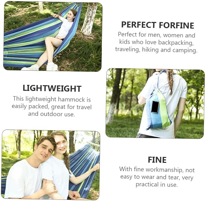 Portable Double Hammock Durable Canvas Swing for Outdoor and Indoor Use Lightweight Design for Camping and Family Color Easy to Pack