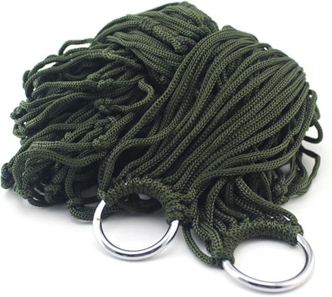 2pcs Portable Nylon Sleeping Swing Hammock Army Green Breathable Hanging Bed for Camping Hiking Picnic Outdoor Leisure and Relaxation