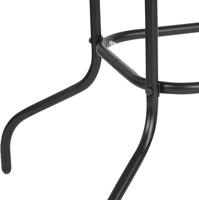BOWERY HILL Rectangular Glass Patio Table, Clear Top Black Powder-Coated Metal Frame, 55" x 31.5", 5mm Tempered Glass, Indoor/Outdoor Dining Table for Commercial or Residential Use