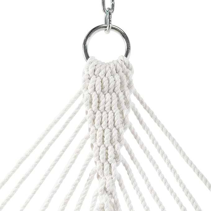 Hatteras Hammocks Navy Soft Weave Hammock with Free Extension Chains & Tree Hooks, Accommodates 2 People, 450 LB Weight Capacity, 13 ft. x 55 in.