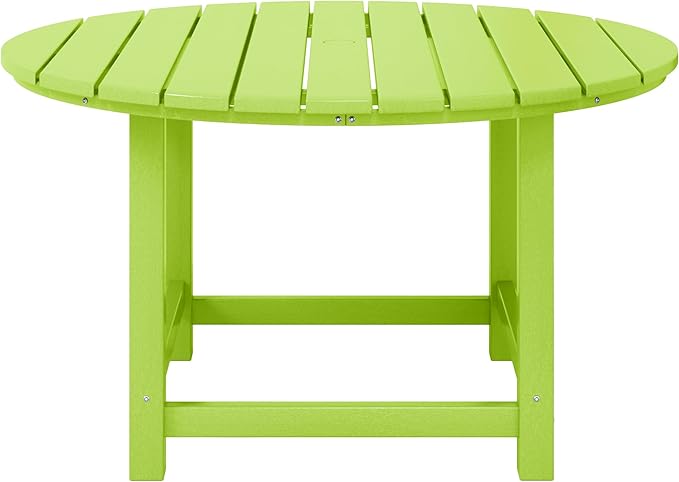 WestinTrends Malibu Kids Outdoor Patio Furniture HDPE 38" Wide Round Dining Table, Lime