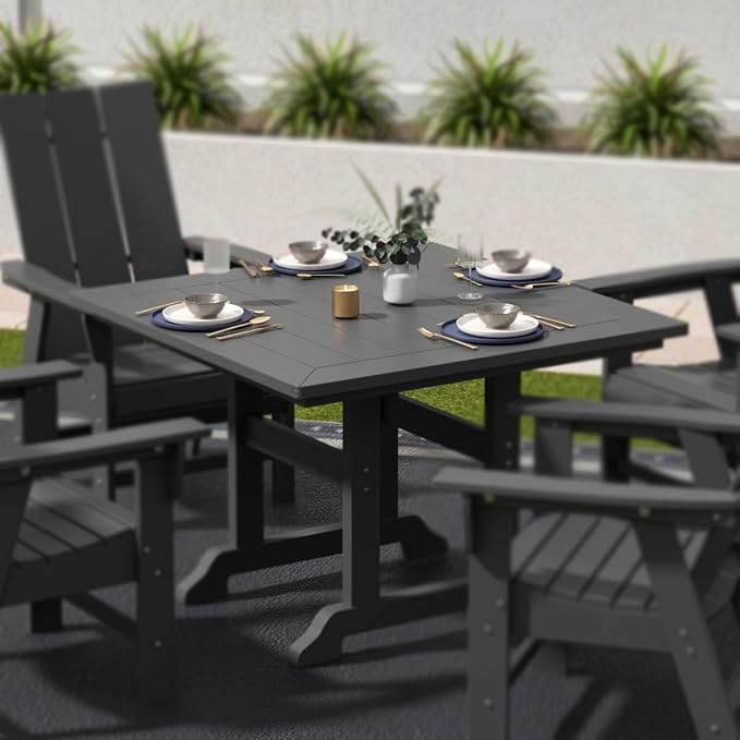 HDPE Laguna 43" Square Dining Table,Gray