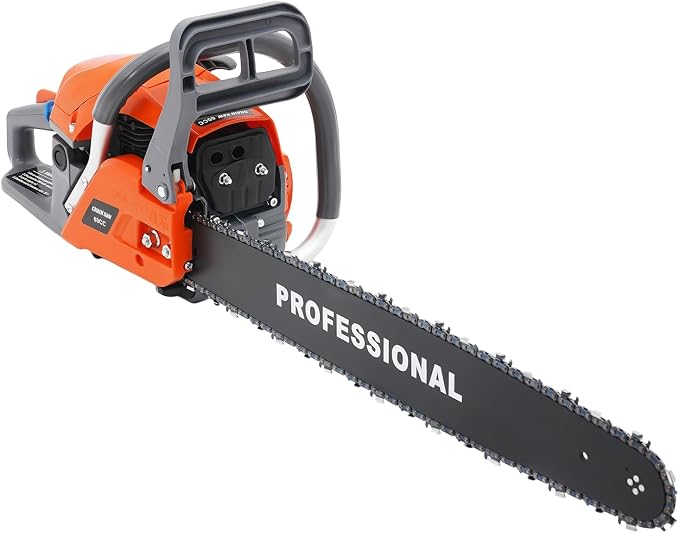 60cc 2-Stroke Gas Chainsaw, 22 Inch Power Chainsaws, Handheld Cordless Petrol Gasoline Chain Saw, Gas Powered Chainsaw Garden Tool for Cutting Wood Outdoor Home Farm Use