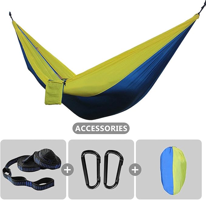 NOBRIM Camping Hammock Outdoor Portable Parachute Hammock Double Hammock Swing Hanging Chair Garden for Travel Patio Garden Backyard