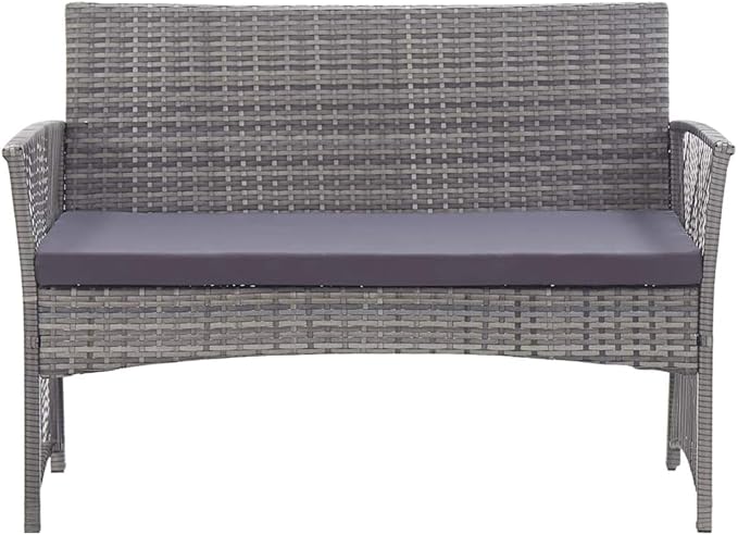 Patio Lounge Set with Cushion,Outdoor Tables and Chairs,Outdoor Furniture Sets,Patio Conversation Sets,for Garden,Deck,Backyard,4 Piece Poly Rattan Anthracite