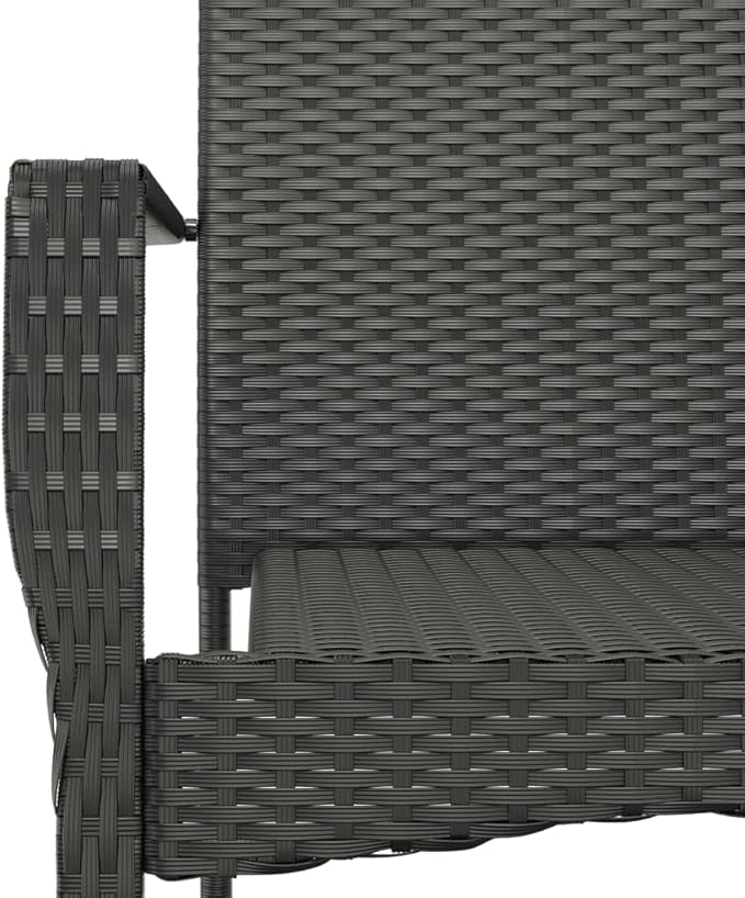 Backyard Furniture Patio Conversation Sets Outdoor Seating 9 Piece Patio Dining Set with Cushions Black Poly Rattan Suitable for Gardens, Balconies, Decks