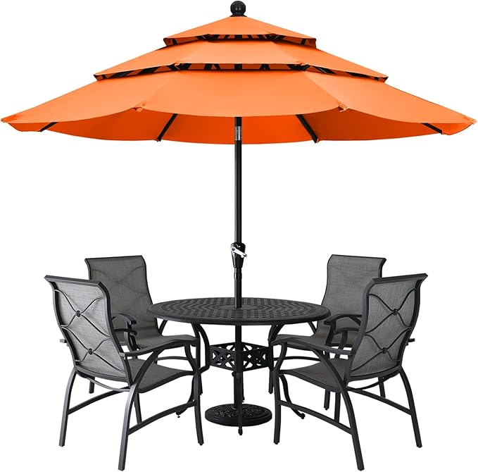 ABCCANOPY Patio Umbrellas 3-Tiers 11FT (Orange)