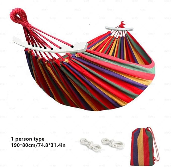 NOBRIM Camping Hammock Thickened Fabric Canvas Hammocks Travel Swing Hanging Bed with Bag Hammock for Travel Camping Camping Accessories