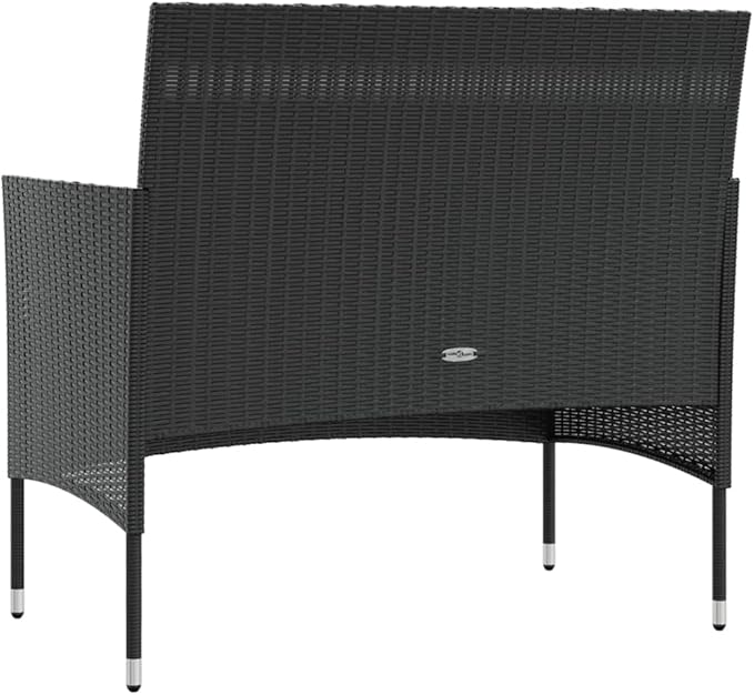 Backyard Furniture Patio Conversation Sets Outdoor Seating 16 Piece Patio Lounge Set with Cushions Poly Rattan Black Suitable for Swimming Pool, Courtyard, Garden