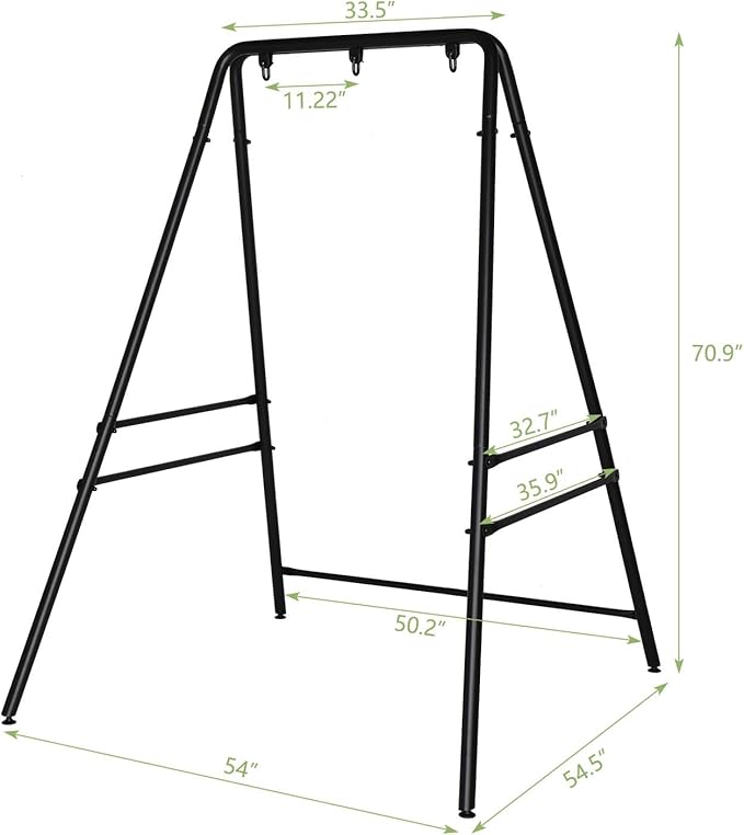 Portable Hammock Stand for Patio, Garden, Balcony & Home - Durable Iron Construction, Supports Most Hammock Chairs, 38mm Thick Pipes, Foldable Design, Quick Setup, No Tools Needed, Black