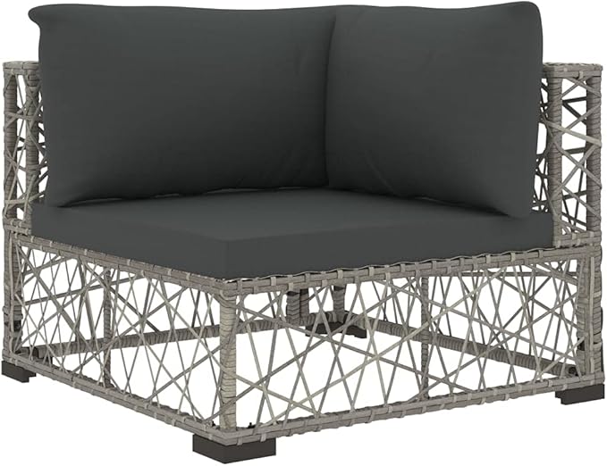 Patio Lounge Set with Cushions,Outdoor Furniture,Outdoor Furniture Sets,Patio Conversation Sets,for Garden,Deck,Backyard,6 Piece Poly Rattan Gray