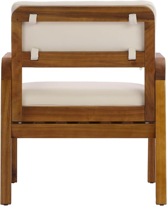 Christopher Knight Home 4 Piece Outdoor Conversation Sofa Set with Coffee Table, Acacia Wood Patio Furniture Set with Cushions, Loveseat 2 Chairs and Table, Teak Finish Outdoor Seating Set