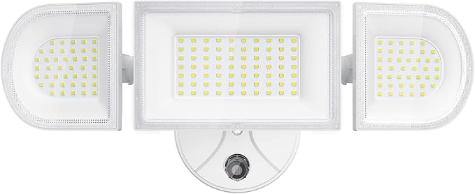 iMaihom 130W Dusk to Dawn Outdoor Lighting, 13000LM LED Security Floodlight with Photocell Auto On/Off, 3 Adjustable Heads, IP65 Waterproof, Hardwired for Garage, Yard, Driveway, 6500K Daylight