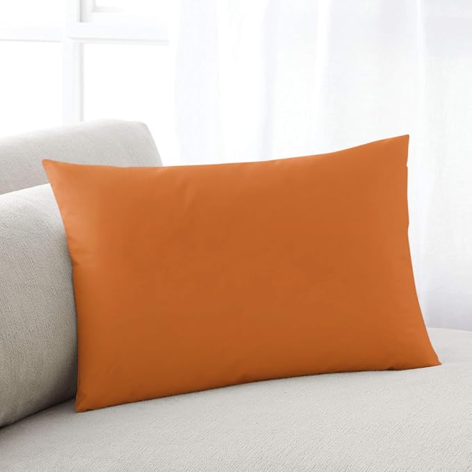 Outdoor Waterproof Throw Pillows Solid Art Minimalist Pure Orange Patio Pillows,Decorative Pillow Covers with Insert,Pillow Cushion Case for Garden Couch Sofa Plain Single Bright Color